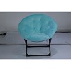 Comfy Saucer Chairs, Folding Reading Lounge Chair, Cozy Faux Fur Living Room Chair with Soft Thick Padded Seat & Metal Frame - 4 of 4