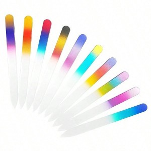 Czech Glass Nail Files Set - 10 - Piece Crystal Nail Files in Sleeves, Multicolor,Durable, Long-Lasting - 1 of 4