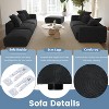 Corduroy Sectional Couches for Living Room, Modular Sectional Couch with Chaise Ottomans, 4 Seater Sofa Bed for Living Room, Apartment - 4 of 4
