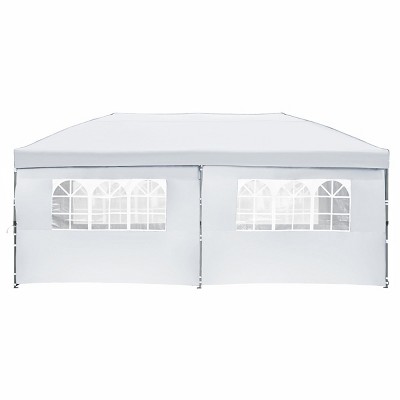 10x20 FT Heavy-Duty Pop-Up Canopy Tent with Sidewalls, UV Protection, Adjustable Height, Portable Wheeled Bag, for Outdoor Events-Coolbibila