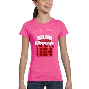 LA Pop Art Chimney Santa - Girl's Word Art T-Shirt - 1 of 4