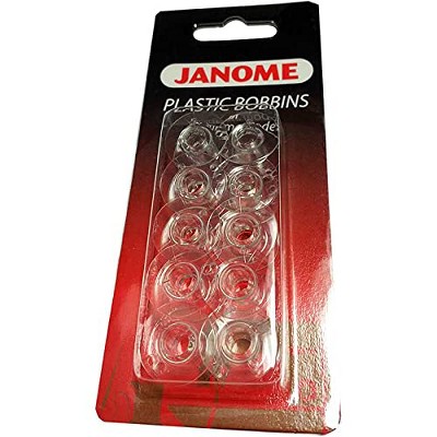 Janome Genuine - 10 Pk. Plastic Bobbins for All Janome & Necchi Models - 200122614