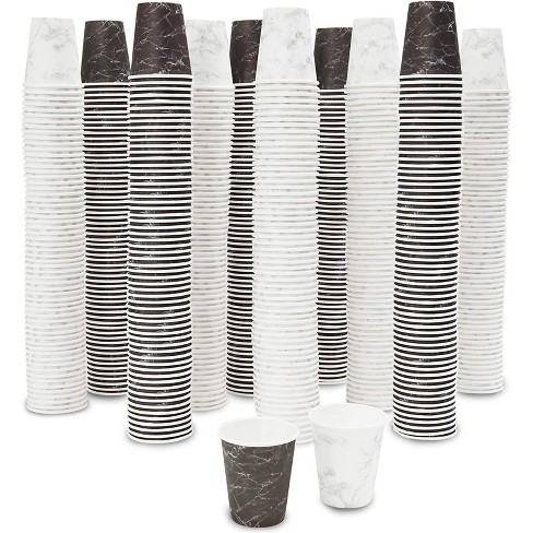 600-pack 3 Oz Small Paper Cups, Disposable Bath Cups For Bathroom &  Mouthwash, Marble Print, White / Black : Target