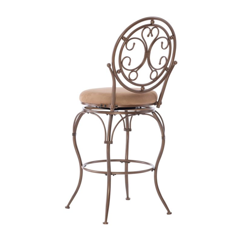 Big and Tall Mila Microsuede Upholstery Swivel Seat Barstool Bronze - Powell Company, 6 of 16