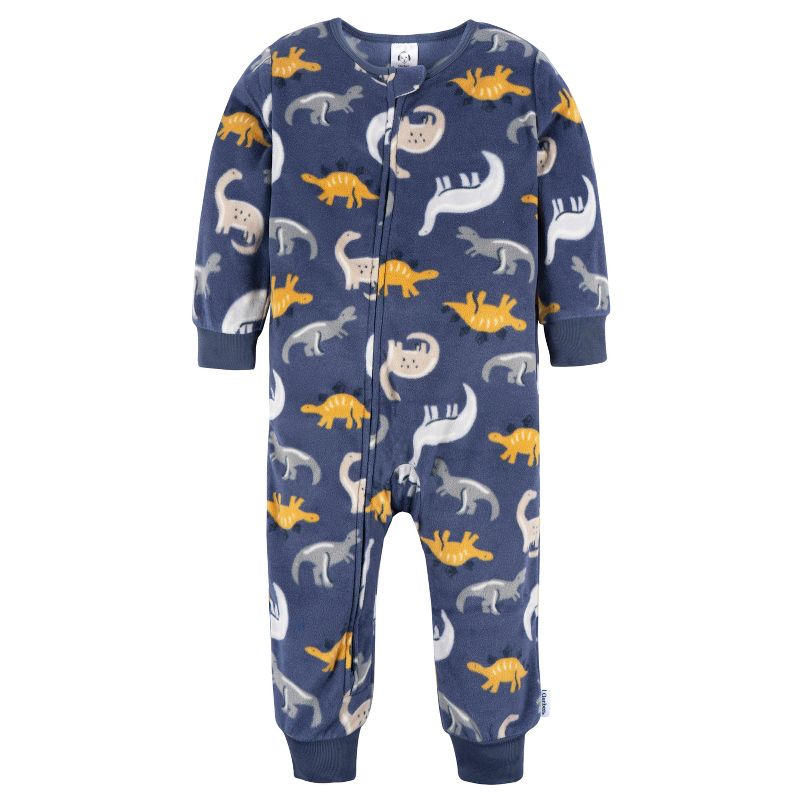 Gerber Baby Boys' Footless Fleece Pajamas, 3-Pack, 2 of 8