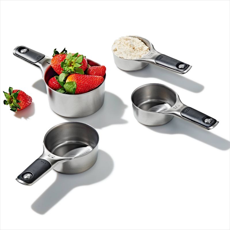 OXO 4pc Stainless Steel Magnetic Measuring Cups Set Black, 5 of 6
