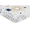 Sweet Jojo Designs Boy or Girl Gender Neutral Unisex Baby Fitted Mini Crib Sheet Celestial Blue Gold and Grey - 2 of 4