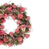 Northlight 12.5" Pink Flowers Berries Green Leaves and Twigs Artificial Floral Spring Wreath - image 3 of 4