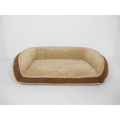 Paws and Claws Micro Suede Couch Style Bolster Bed - Chocolate