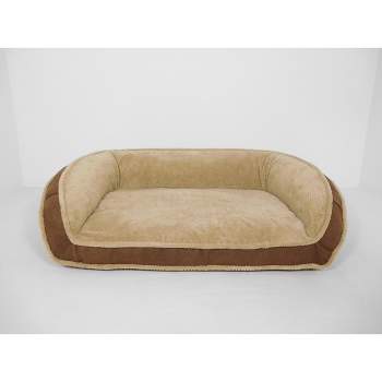 Paws and Claws Micro Suede Couch Style Bolster Bed - Chocolate