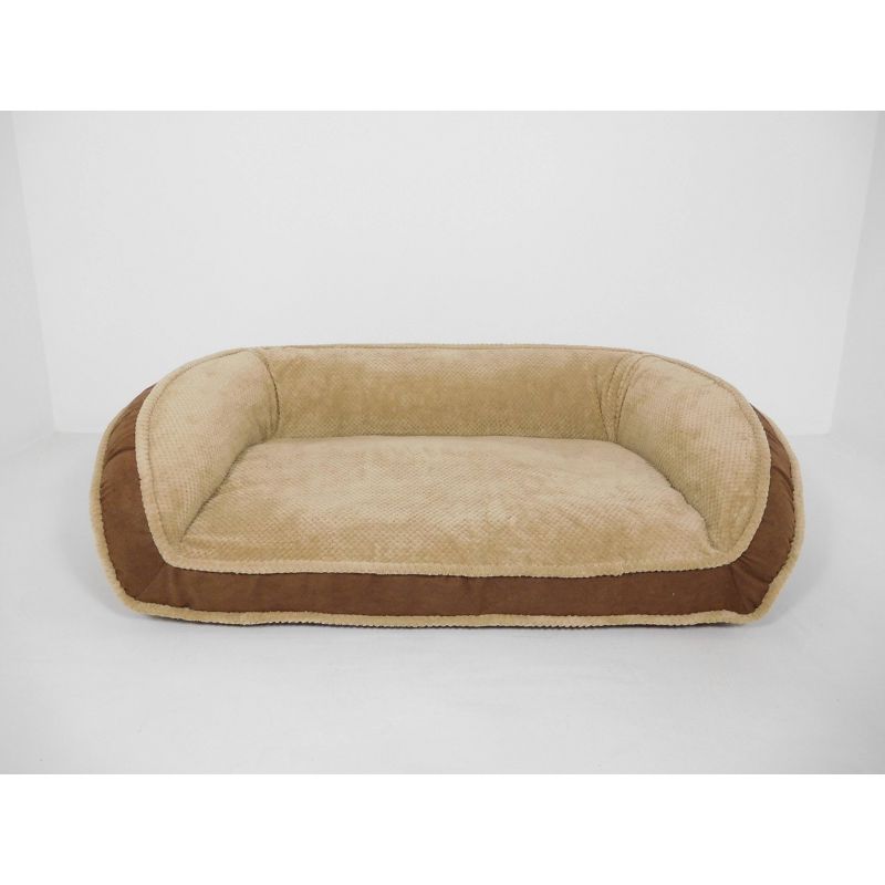 Paws and Claws Micro Suede Couch Style Bolster Bed - Chocolate, 1 of 7