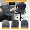 Sapphtopaz 2PCS Modern Swivel Bar Stools with Tufted Back Upholstered 33"-25" Adjustable Counter Stool with Footrest Barstools for Kitchen - 2 of 4