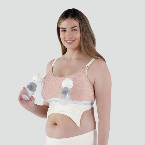 Bravado! Designs Women's Leopard Print Clip and Pump Hands-Free Nursing Bra  Accessory - Pink XL