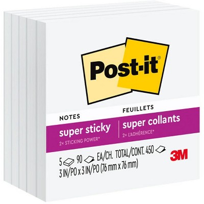 Post-it Super Sticky Notes 3  x 3  White 90 258343