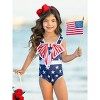 Star-Spangled Bowtastic One Piece Swimsuit Mia Belle Girls - 2 of 4