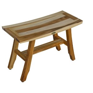 EcoDecors® Satori® 28" Teak Wood Shower Bench in EarthyTeak Finish - 1 of 4