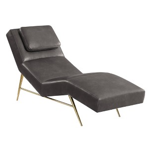 Freemont Chaise with Gold Base Gray - Picket House Furnishings