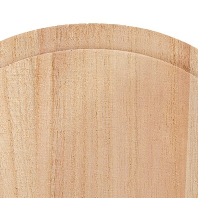 Natural Brown Paulownia Wood Round Container with Lid