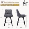 Counter Height Bar Stools Set of 2, Modern Swivel Bar Stools with Back and Wood Legs, 26" H Seat Height Upholstered Barstools Bar Chair for Kitchen - 2 of 4