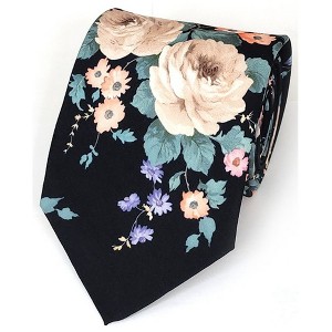 Men's Floral Cotton 3.35 Inch Wide And 58 Inch Long Neckties - 1 of 3