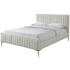 Omax Decor,Julia Wood and Fabric Upholstered Queen Platform Bed - 4 of 4