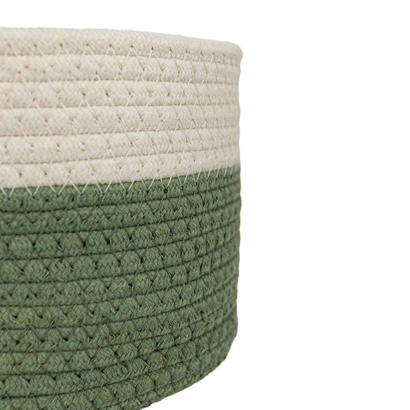 Set of 3 Color Block Baskets Green Cotton by Foreside Home & Garden, 4 of 10