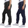 Jump Start Women's Loose  Fit  Cotton Flex Stretch Cargo Jogger Pants-2 Pack - 2 of 3