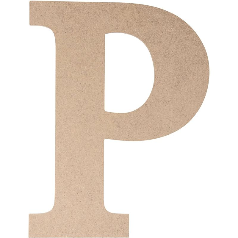 Juvale Unfinished Wooden Alphabet Letters for Home Wall Decor, Greek Letter P for Rho (9 x 11.6 x 0.25 in.), 1 of 6