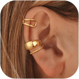 Ear Cuffs Non Piercing Ear Cuff Earrings for Women Trendy Clip on Cartilage Earring Stacks Non Pierced - 1 of 4