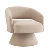 CENGHU Modern Swivel Barrel Chair, Upholstered Velvet Round Accent Chairs,360-Degree Comfy Arm Chair with Open Backrest - 4 of 4