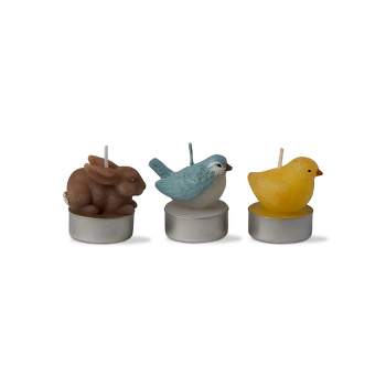 tagltd Spring Friends Tealights Set Of Metal Holder Hand Painted Design In Giftable Packaging Easter Bunny Chicken Home Decor 2 x 2 x 1.3 Inches.