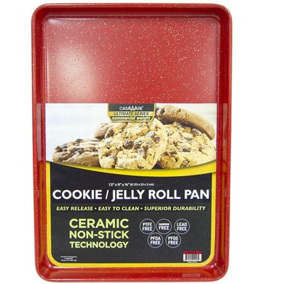 Red Granite Non-Stick Carbon Steel Cookie Sheet Set
