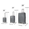 AENKYO 3-Piece Hardshell Luggage Set ( 20" + 24" + 28" ) Expandable Suitcases, Lightweight PP Travel Luggage with TSA Lock - 2 of 4