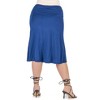 24seven Comfort Apparel A Line Elastic Waist Knee Length Plus size Skirt - 3 of 4