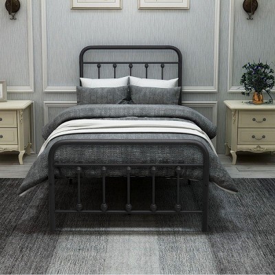 Streamdale Metal Platform Bed Frame with Headboard No Box Spring Needed Twin BLACK