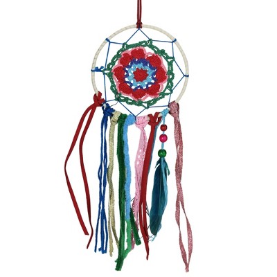 Northlight 14" Blue and Green Dream Catcher with Tassel Christmas Ornament