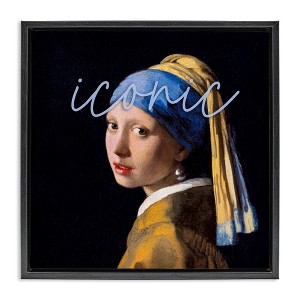 Stupell Industries Iconic Pear Earring Girl Floating Frame Canvas Art - 1 of 4
