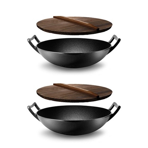 Wok Cookware Accessories Induction Cooktop Stove Pan Griddle Wood