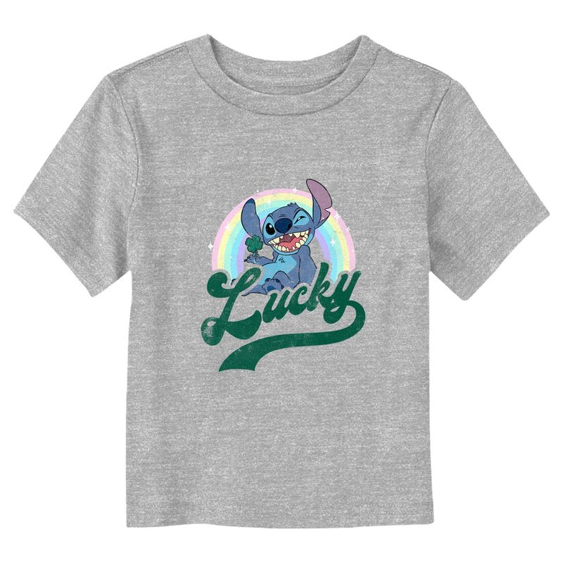 Toddler's Lilo & Stitch Distressed Lucky Rainbow Wink T-Shirt, 1 of 4