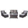 POCASSY 6 Piece Patio Furniture Set, All Weather Wicker Rattan Patio Lovseat Sofa Set with Wicker Patio Chair, Coffee Table and Ottoman - 2 of 4