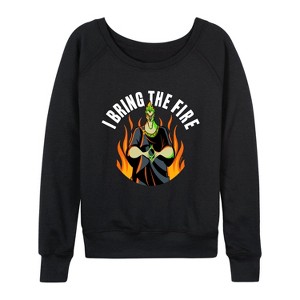 Women's - Disney Villains - Hades I Bring The Fire Lightweight French Terry Wide Neck Long Sleeve Shirt - 1 of 4