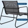 4 Pieces Patio Furniture Set for Outdoor with Loveseat and 2 Textilene Fabric Chairs a Glass Coffee Table - 3 of 4