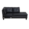 DOMETOUR Modern Black Faux Leather 3 Piece Sofa Set - Sleek & Durable Living Room Furniture - 4 of 4