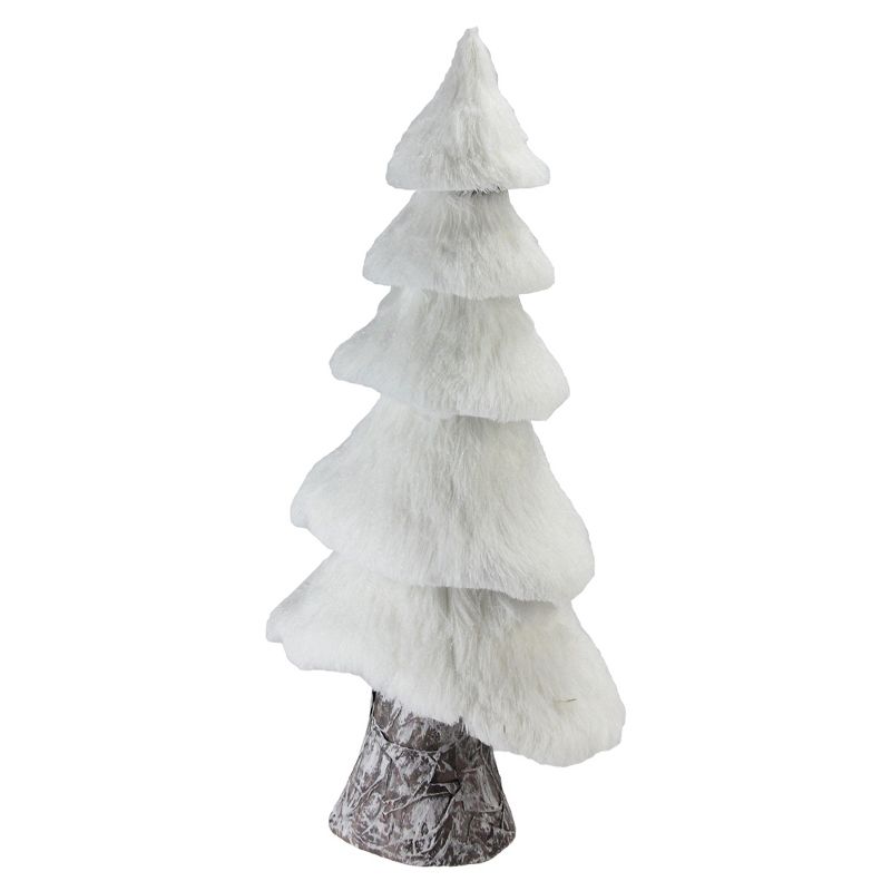 Northlight 17.25" White Faux Fur Birch Tree Christmas Decoration, 3 of 6