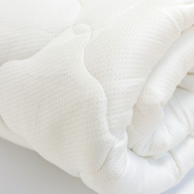Extra Thick White Twin Bamboo Rayon Mattress Pad with Fitted Skirt