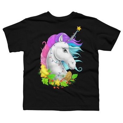 Boy's Design By Humans Christmas unicorn By NikKor T-Shirt