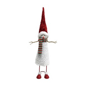Transpac Plush Standing Snowman Figurine Colorful Christmas Tabletop Decoration for Indoor Holiday Cheer and Gift Giving - 1 of 1
