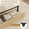 Platform Bed Frame, Rattan Bed Frame with Headboard, Led Lights, Under Bed Storage Baskets, Farmhouse Metal Bedframe with Wood Slats Support - 4 of 4