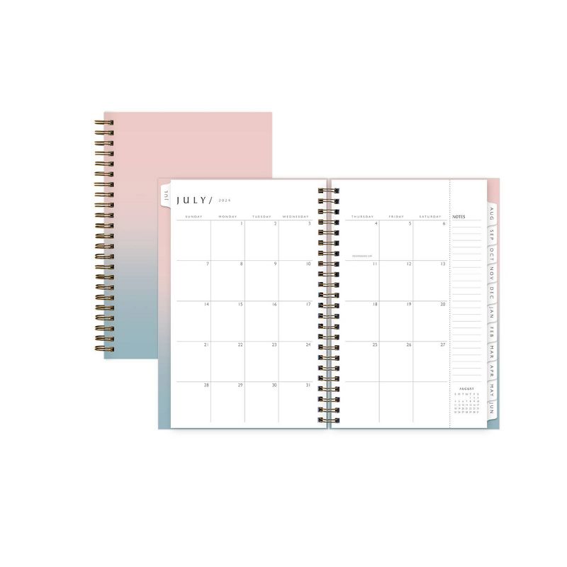 Blue Sky 2024-25 Weekly/Monthly Sustainability Planner 8&#34;x5&#34; Wirebound Textured Ombre Beach, 5 of 14