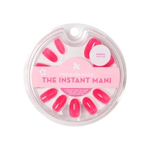 Olive & June Press On Medium Oval Fake Nails - Hot Strawberry - 42ct ...